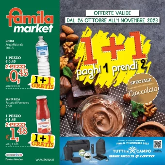 Attuale Volantino Famila Market | Offerte 1+1 Gratis fino al 1 novembre 2023