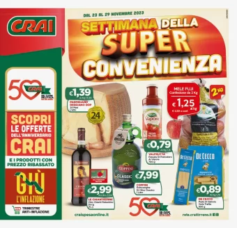 Volantino Crai Super Convenienza dal 23/11 al 29/11/2023