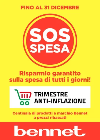 Volantino Bennet SOS Spesa dal 25/11 al 31/12/2023