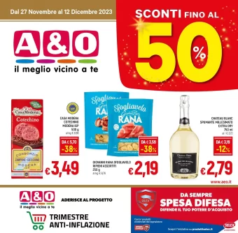 Volantino A&O Sconti fino al 50% dal 27/11 al 12/12/2023