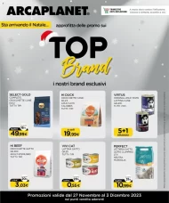 Volantino Arcaplanet Promo Top Brand dal 27/11 al 3/12/2023