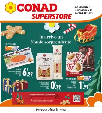 Volantino Conad Superstore Natale, offerte fino al 10 dal 1/12/2023