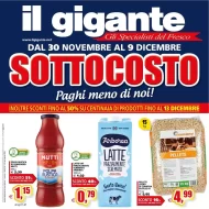 Volantino Il Gigante Sottocosto dal 30/11 al 13/12/2023