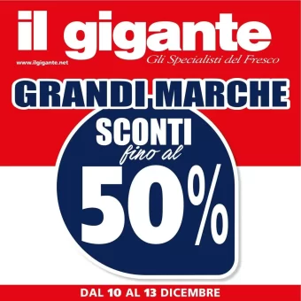 Volantino Il Gigante Grandi Marche, sconti dal 10/12 al 13/12/2023