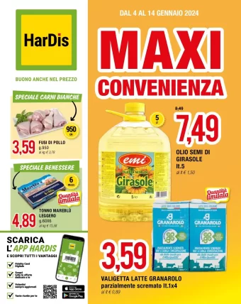 Volantino HarDis Maxi Convenienza dal 4/01 al 14/01/2024