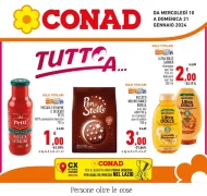 Volantino Conad Tutto a 1€ 2€ 3€ fino al 21/01 dal 10/01/2024