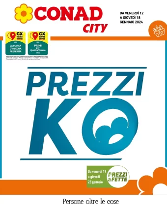 Volantino Conad City Prezzi KO dal 12/01 al 18/01/2024