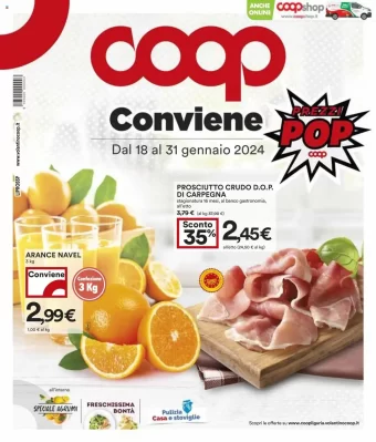 Ci sono tante offerte nel nuovo volantino Coop in Liguria dal 18/01 al 31/01/2024: le abbiamo raccolte qui