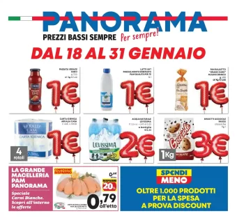 Volantino Panorama Offerte a 1€ 2€ 3€ dal 18/01 al 31/01/2024