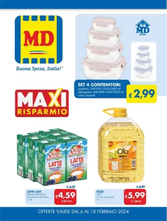 Anteprima Volantino MD Maxi Risparmio fino al 18/02 dal 6/02/2024