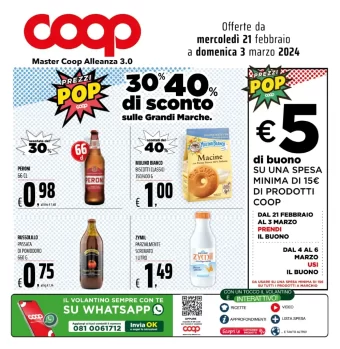 Volantino Coop Campania Prezzi Pop dal 21/02 al 3/03/2024