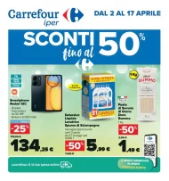 Volantino Carrefour Iper Sconti fino al 50% dal 2/04 al 17/04/2024