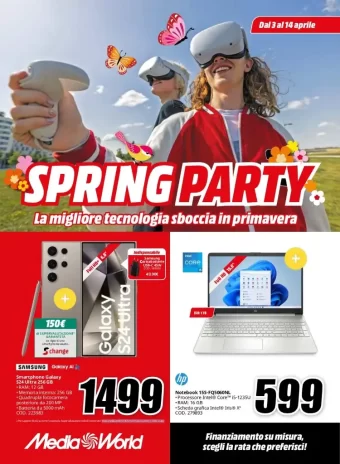 Volantino MediaWorld Spring Party dal 3/04 al 14/04/2024