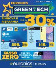 Euronics Tufano Offerte Green Tech sul Volantino attivo fino al 17/04/2024