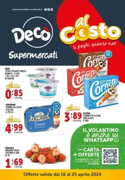 Volantino Decò Supermercati Al Costo dal 16/04 al 25/04/2024