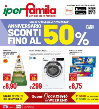IperFamila Sconti Fino al 50% sul Volantino dal 18/04 al 1/05/2024