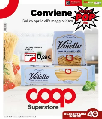 Volantino Coop Superstore Prezzi Pop fino al 1/05 dal 25/04/2024