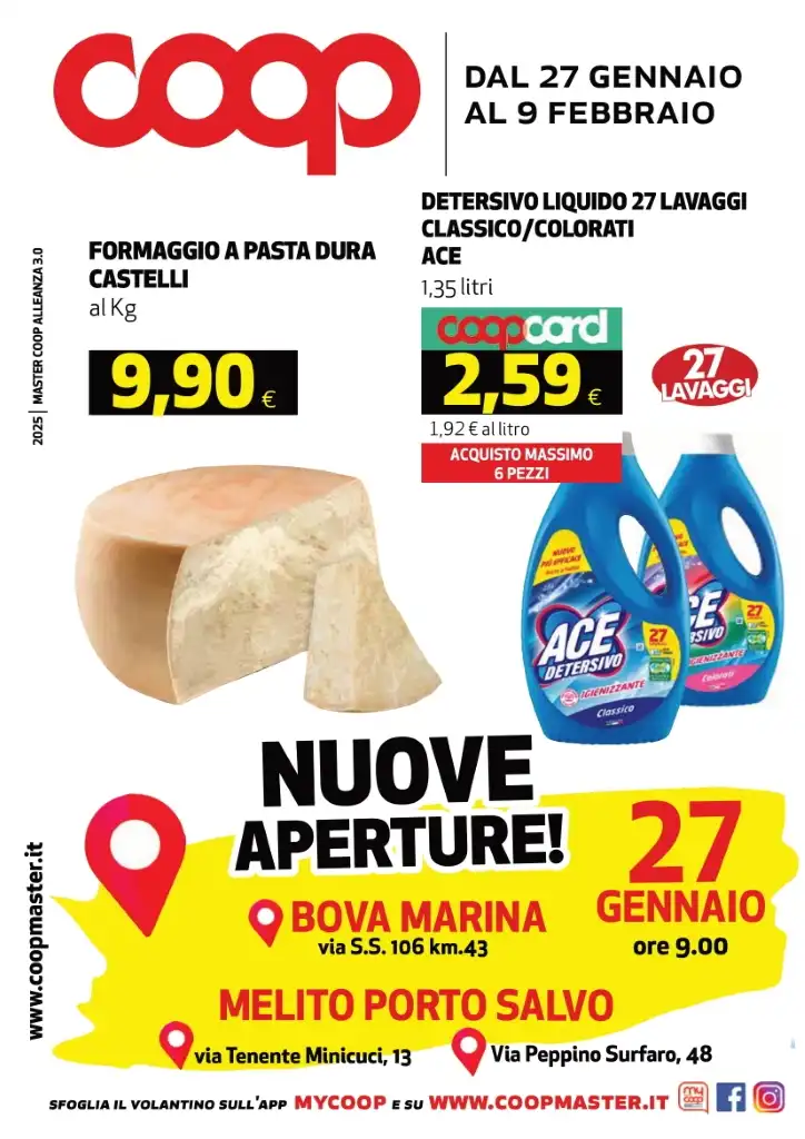 Volantino Coop Calabria Prezzi Shock dal 27/01 al 9/02/2025