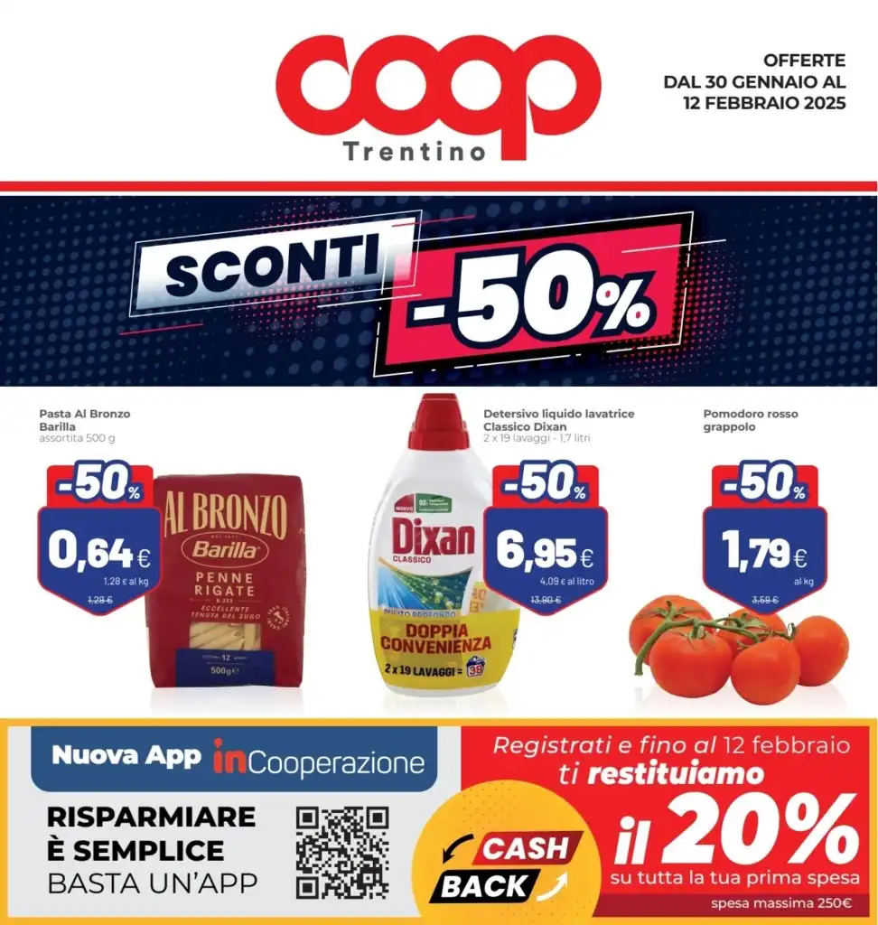 Volantino Coop Trentino Sconti 50% dal 30/01 al 12/02/2025