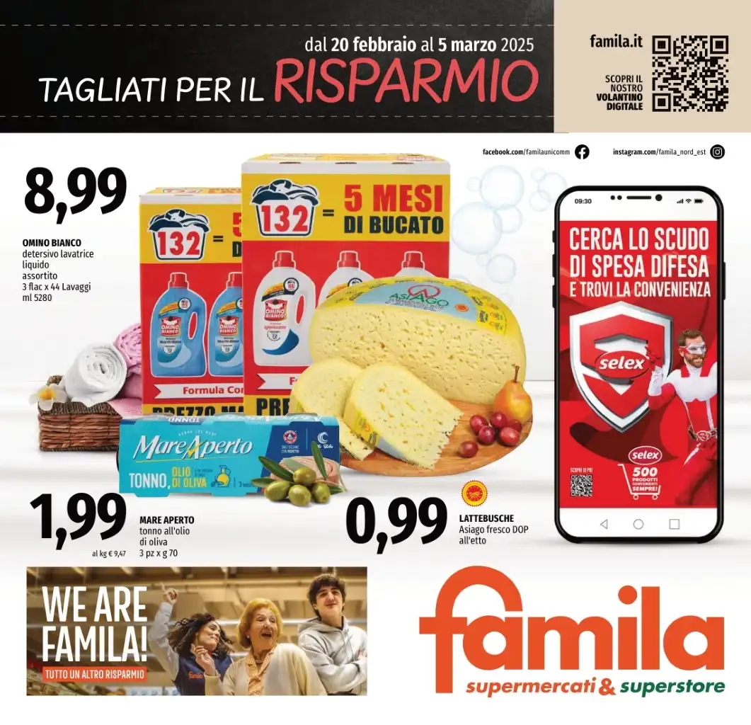 Volantino Famila Tagliati per il Risparmio dal 20/02 al 5/03/2025