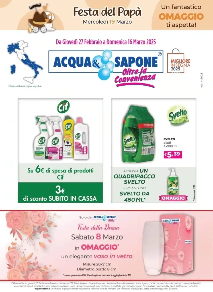 Volantino Acqua e Sapone Offerte fino al 16/03 dal 27/02/2025