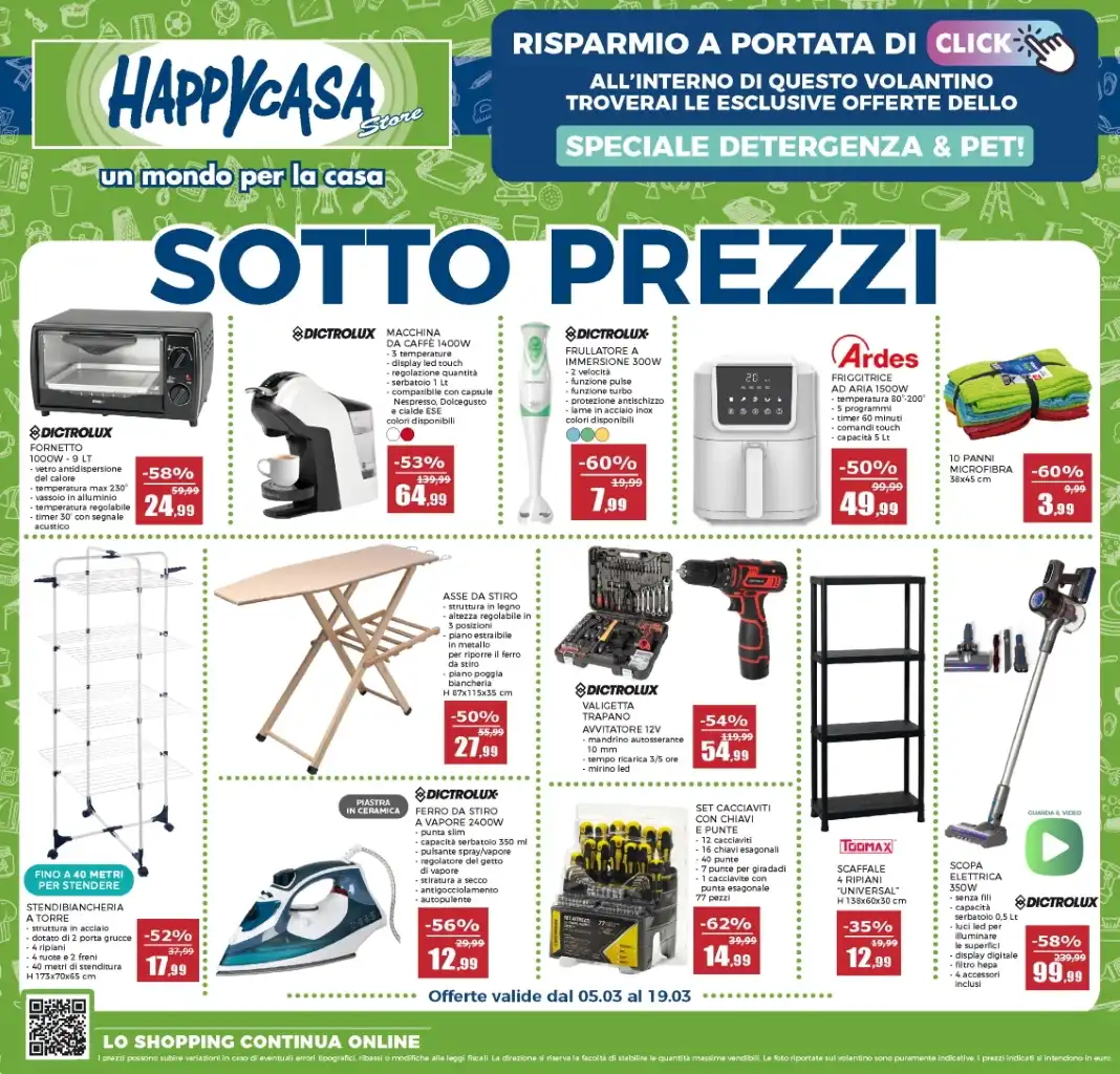Volantino HappyCasa Sottoprezzi fino al 19 dal 5/03/2025