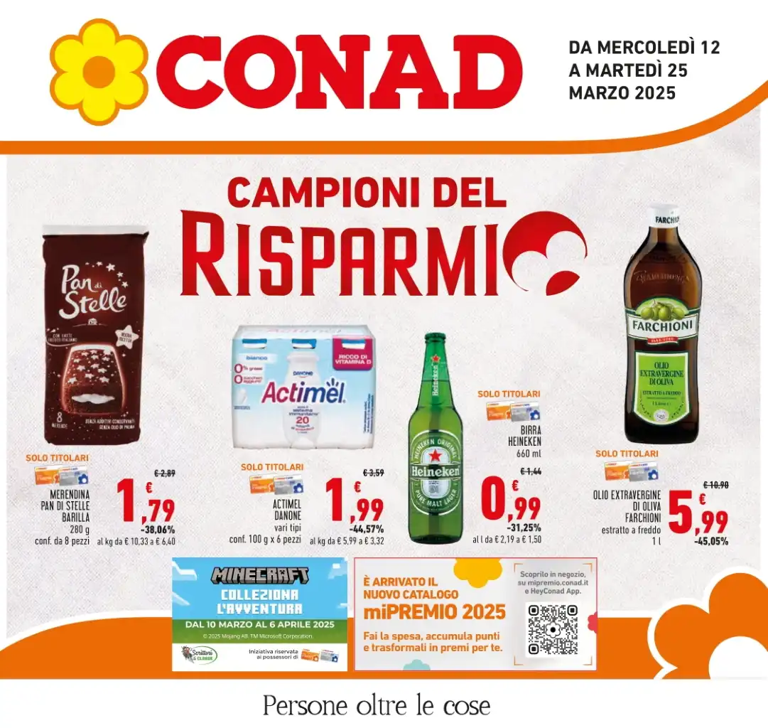 Volantino Conad Campioni del Risparmio fino al 25 dal 12/03/2025