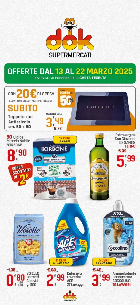 Volantino Dok Supermercati Promo fino al 22 dal 13/03/2025