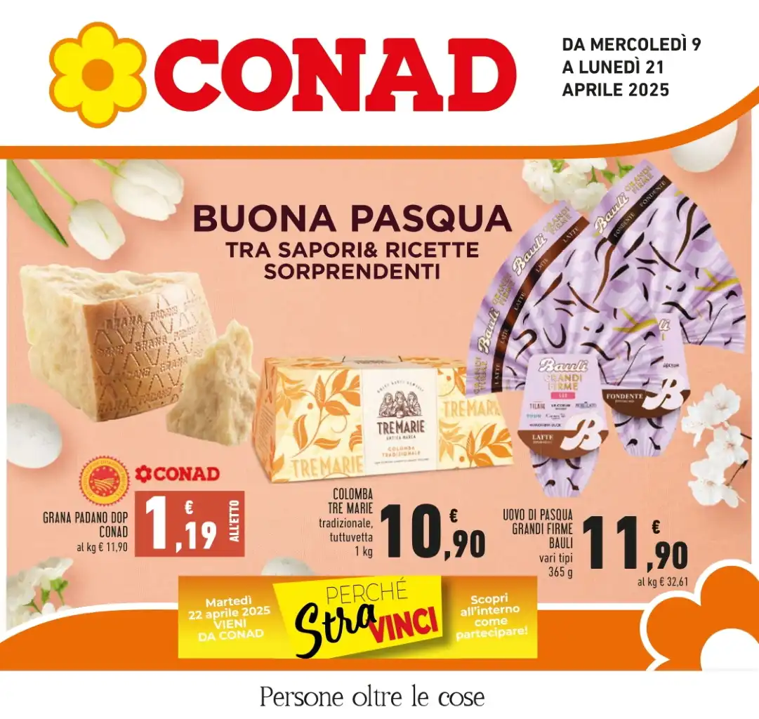 Volantino Conad Buona Pasqua fino al 21 dal 9/04/2025