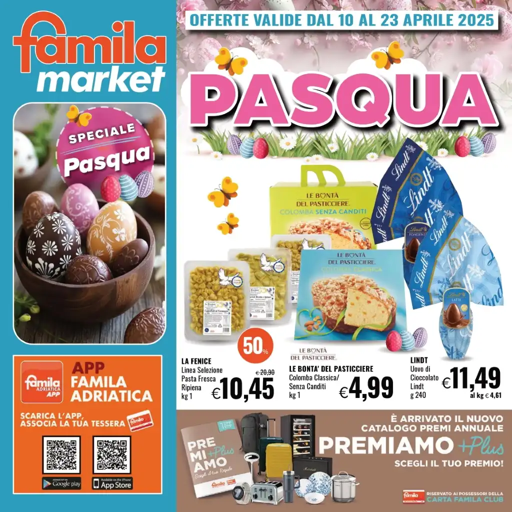 Volantino Famila Market Pasqua dal 10 al 23/04/2025