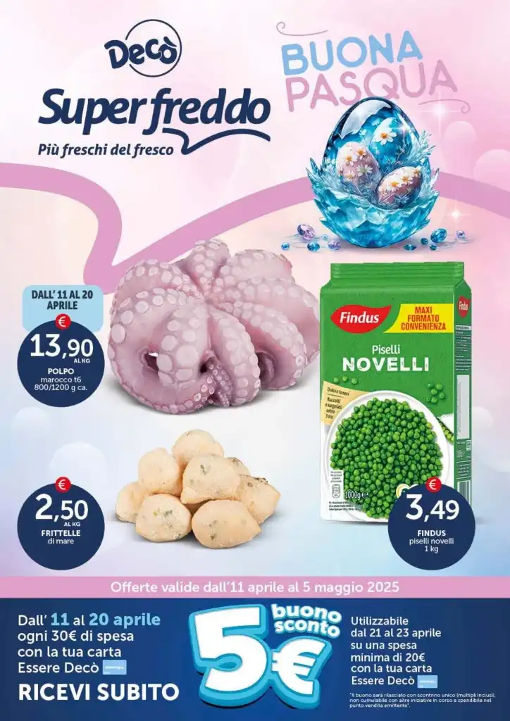 Volantino Decò Superfreddo Buona Pasqua dall’11/04 al 5/05/2025