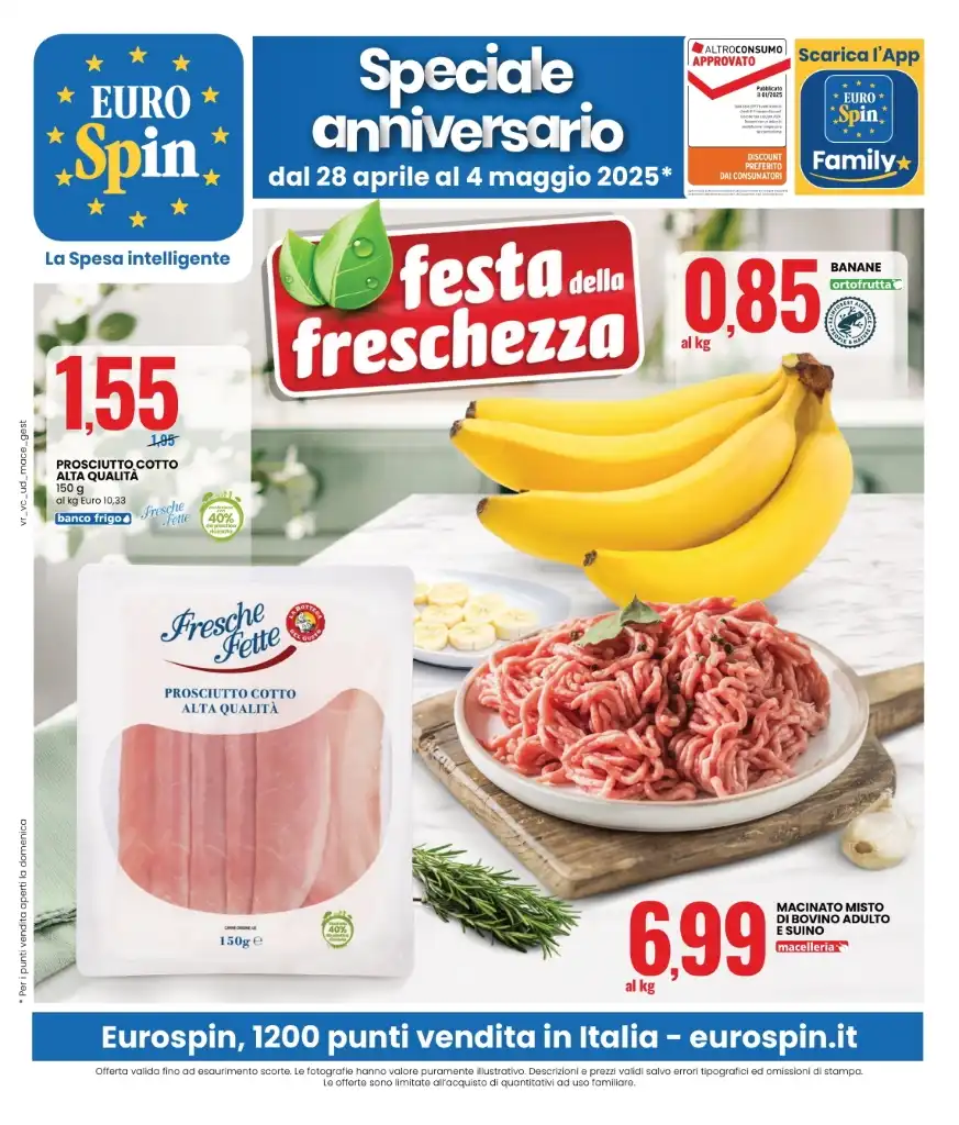 Volantino Eurospin Festa della Freschezza dal 28/04 al 4/05/2025