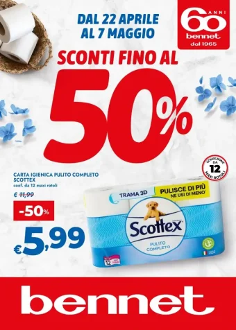 Volantino Bennet Sconti fino al 50% dal 22/04 al 7/05/2025
