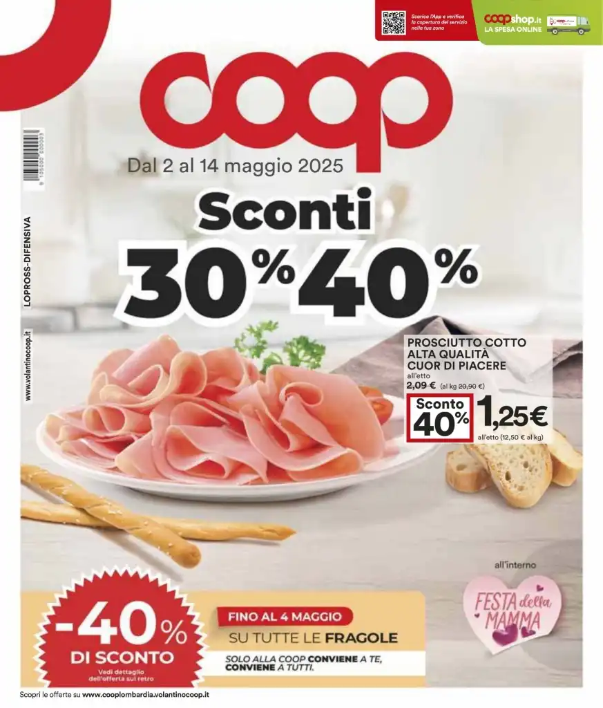 Volantino Coop Sconto 30% 40% dal 2 al 14/05/2025