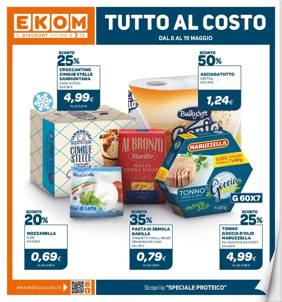 Volantino Ekom Tutto al Costo dal 6 al 19/05/2025