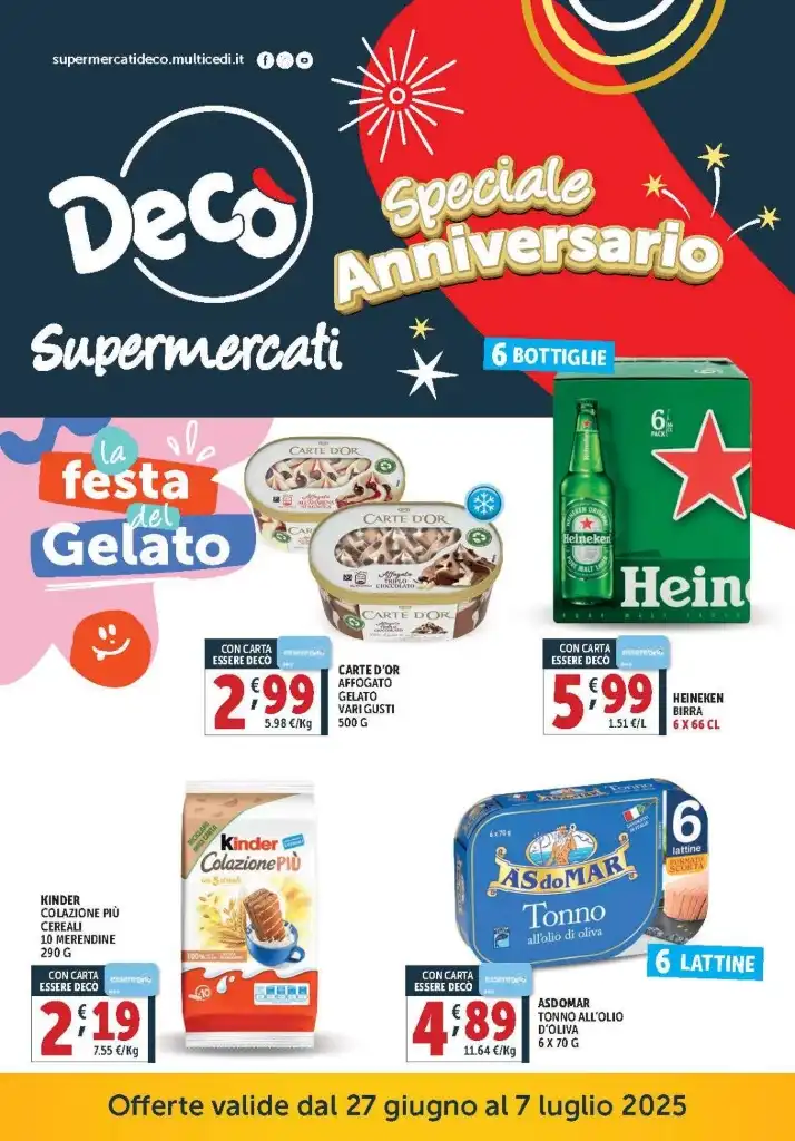Volantino Decò Supermercati Anniversario dal 27/06 al 7/07/2025
