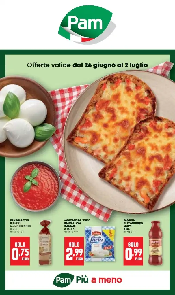 Volantino Pam Convenienza in Tavola dal 26/06 al 2/07/2025