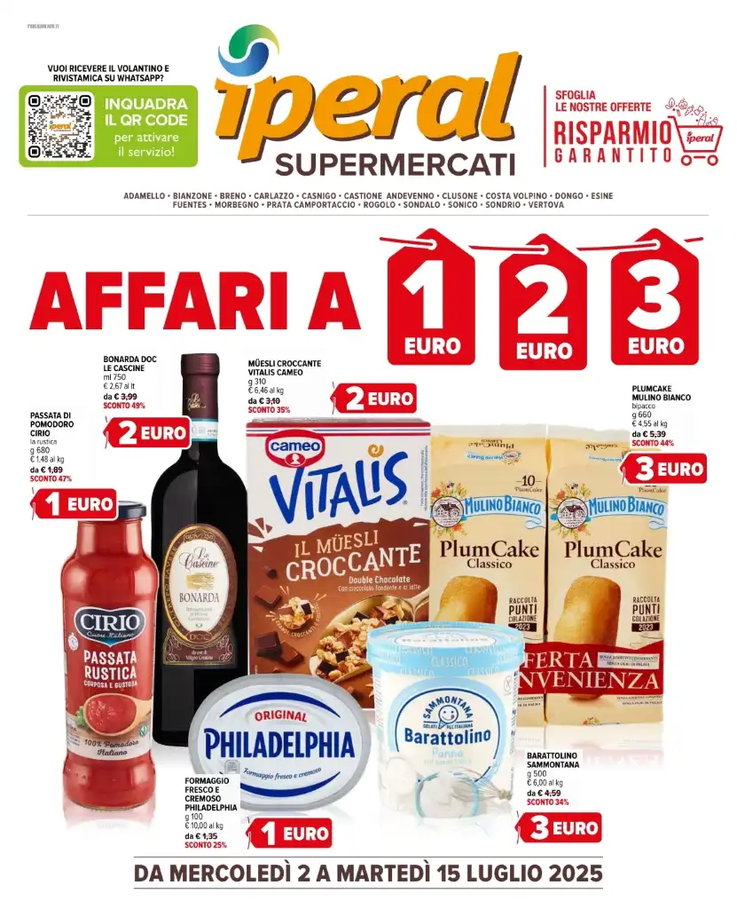 Volantino Iperal Affari a 1€ 2€ 3€ dal 2 al 15/07/2025