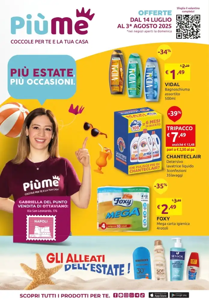 Volantino PiùMe Più Estate Più Occasioni dal 14/07 al 3/08/2025