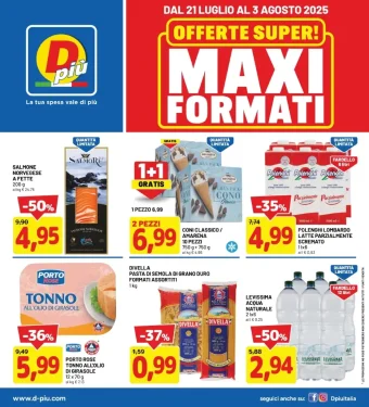Volantino DPiù Maxi Formati fino al 3/08 dal 21/07/2025