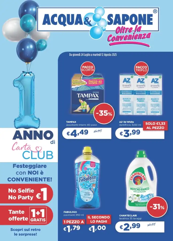 Volantino Acqua e Sapone Promo dal 24/07 al 12/08/2025