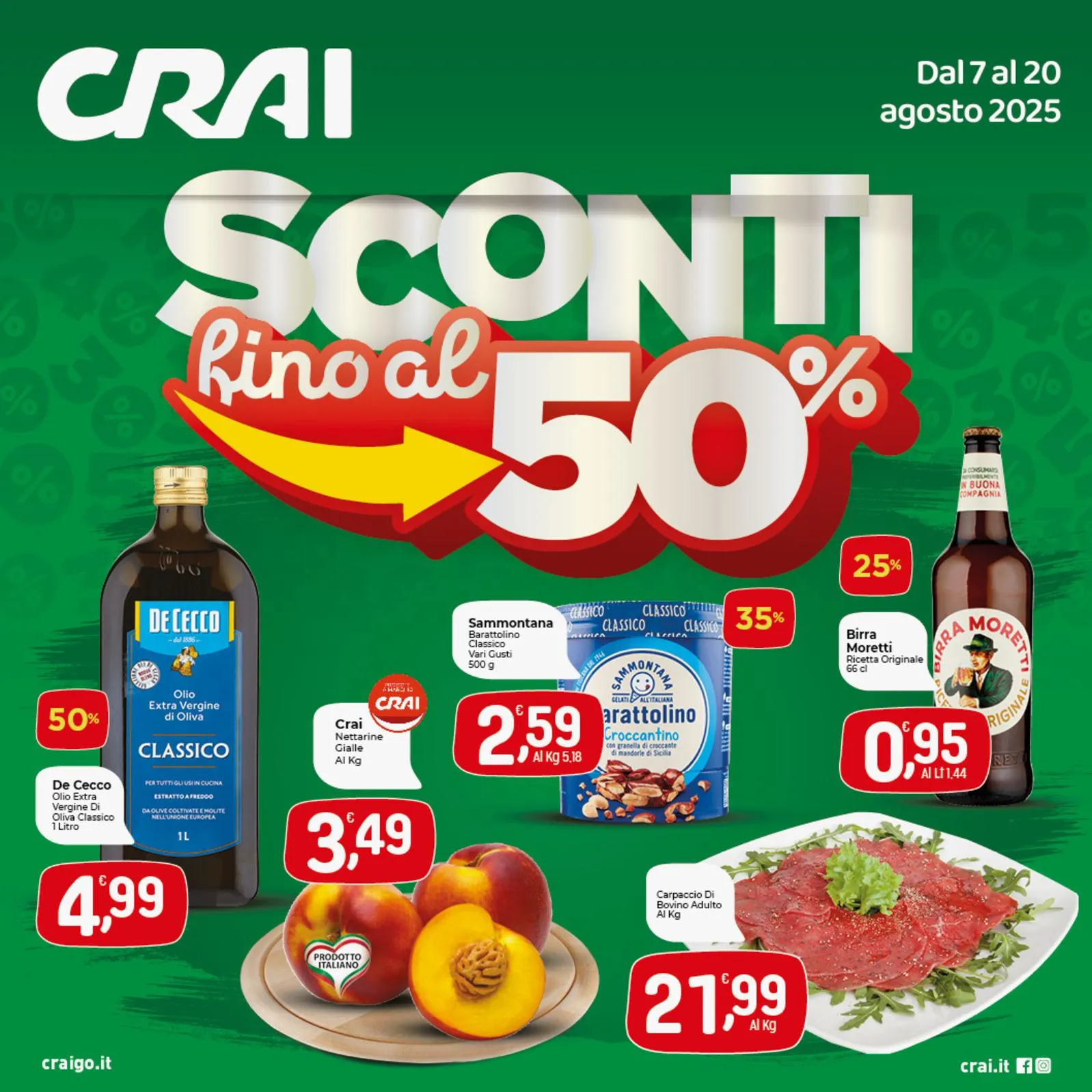 Volantino Crai Sconti fino al 50% dal 7 al 20/08/2025