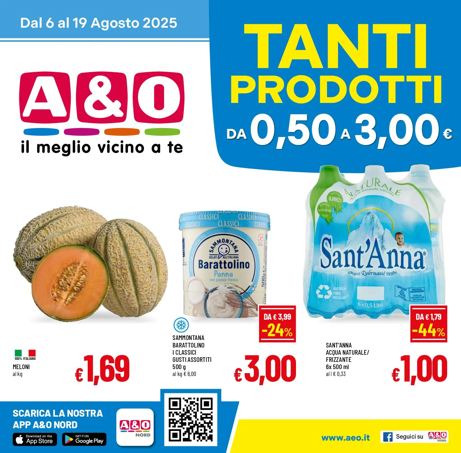 Volantino A&O Tanti Prodotti da 0.50€ a 3€ dal 6 al 19/08/2025