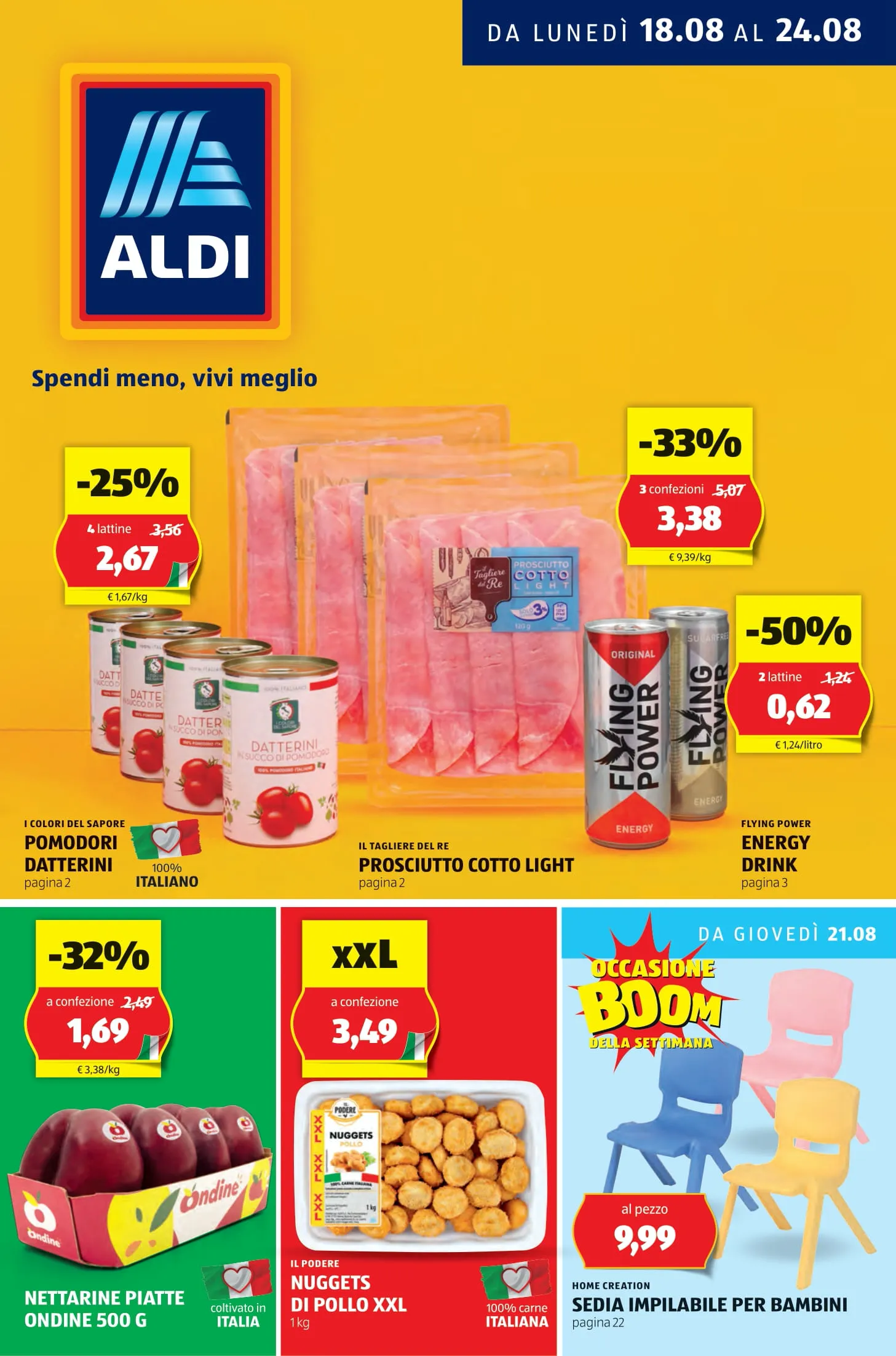 Volantino Aldi Offerte Settimanali fino al 24 dal 18/08/2025