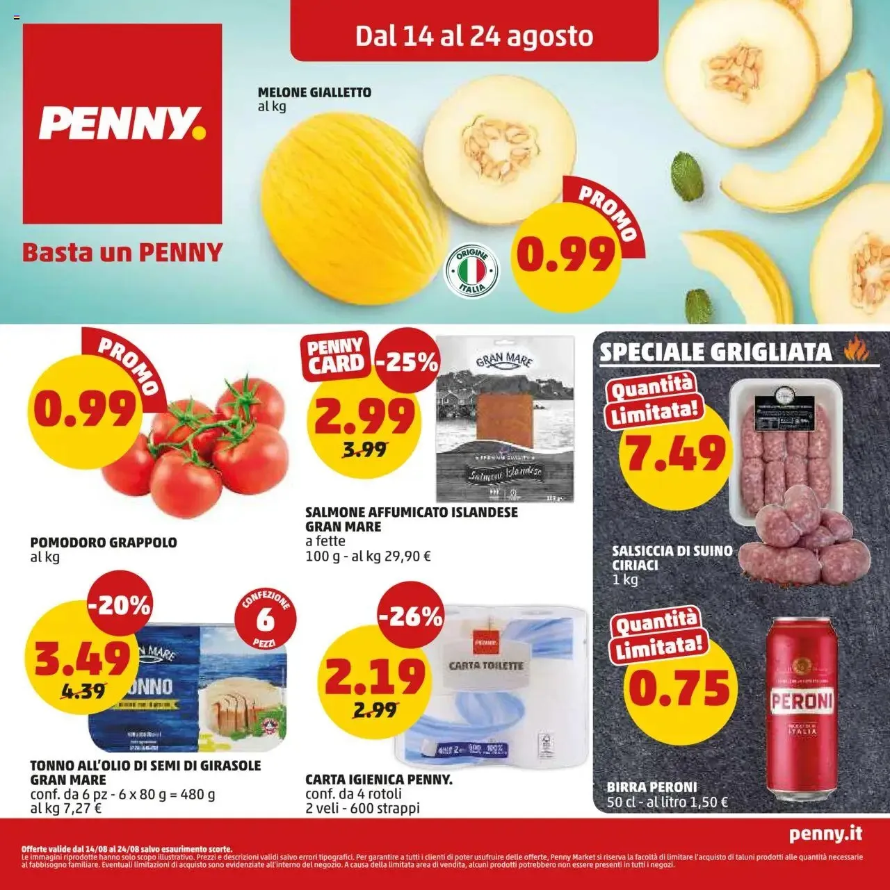 Volantino Penny Tutto a 1€ fino al 24 dal 14/08/2025