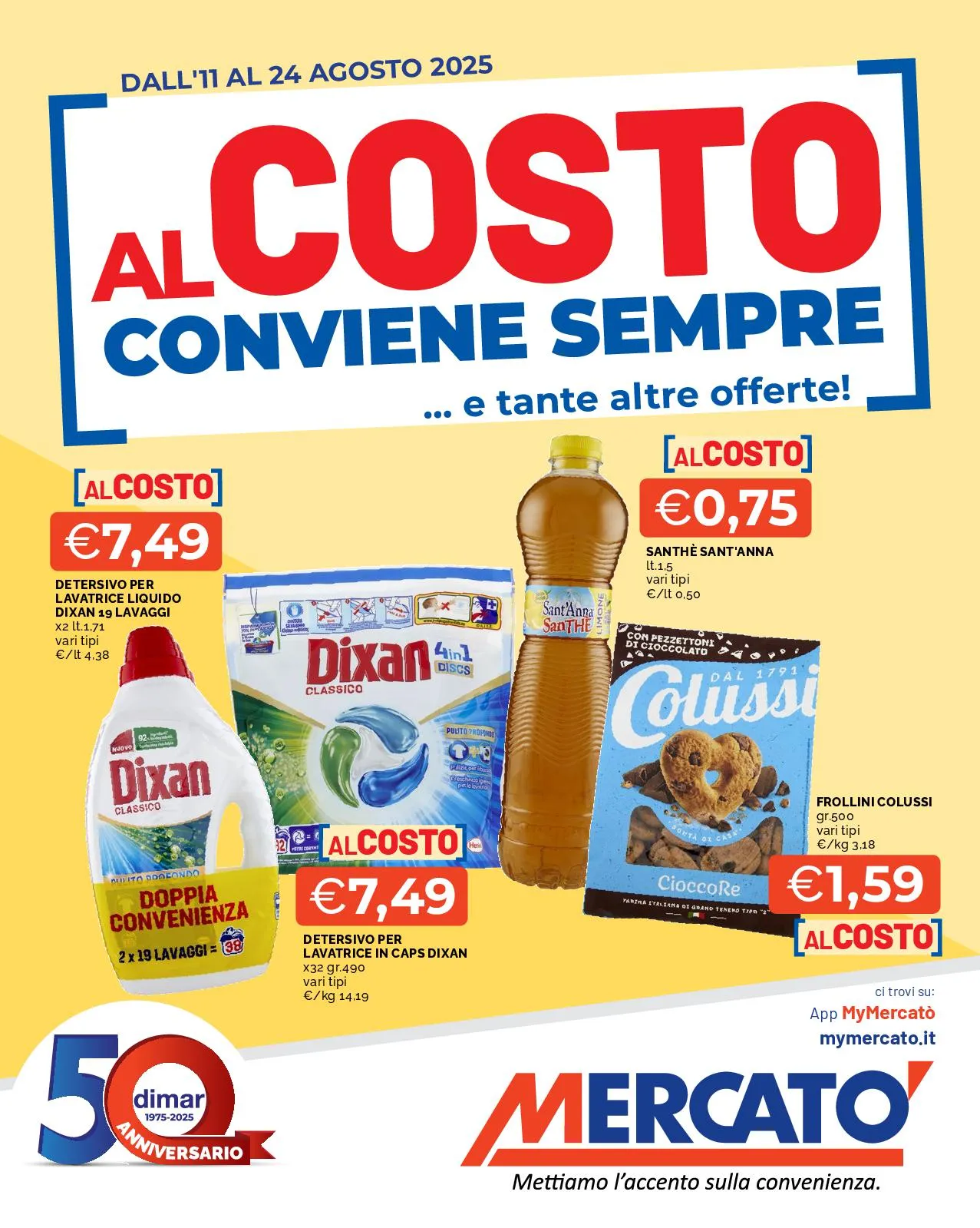 Volantino Mercatò Al Costo Conviene Sempre dall’11 al 24/08/2025