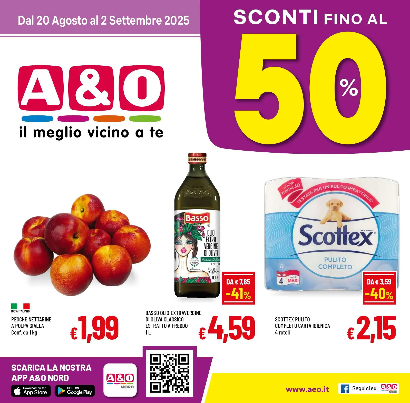 Volantino A&O Sconti fino al 50% dal 20/08 al 2/09/2025