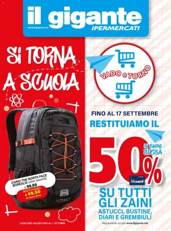 Catalogo Il Gigante Si Torna a Scuola dal 18/08 al 1/10/2025