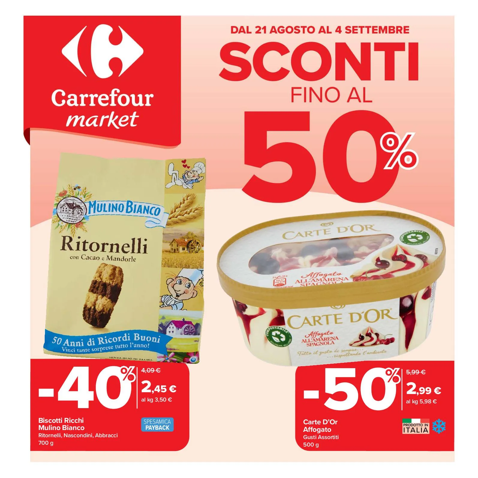 Volantino Carrefour Market Sconti dal 21/08 al 4/09/2025