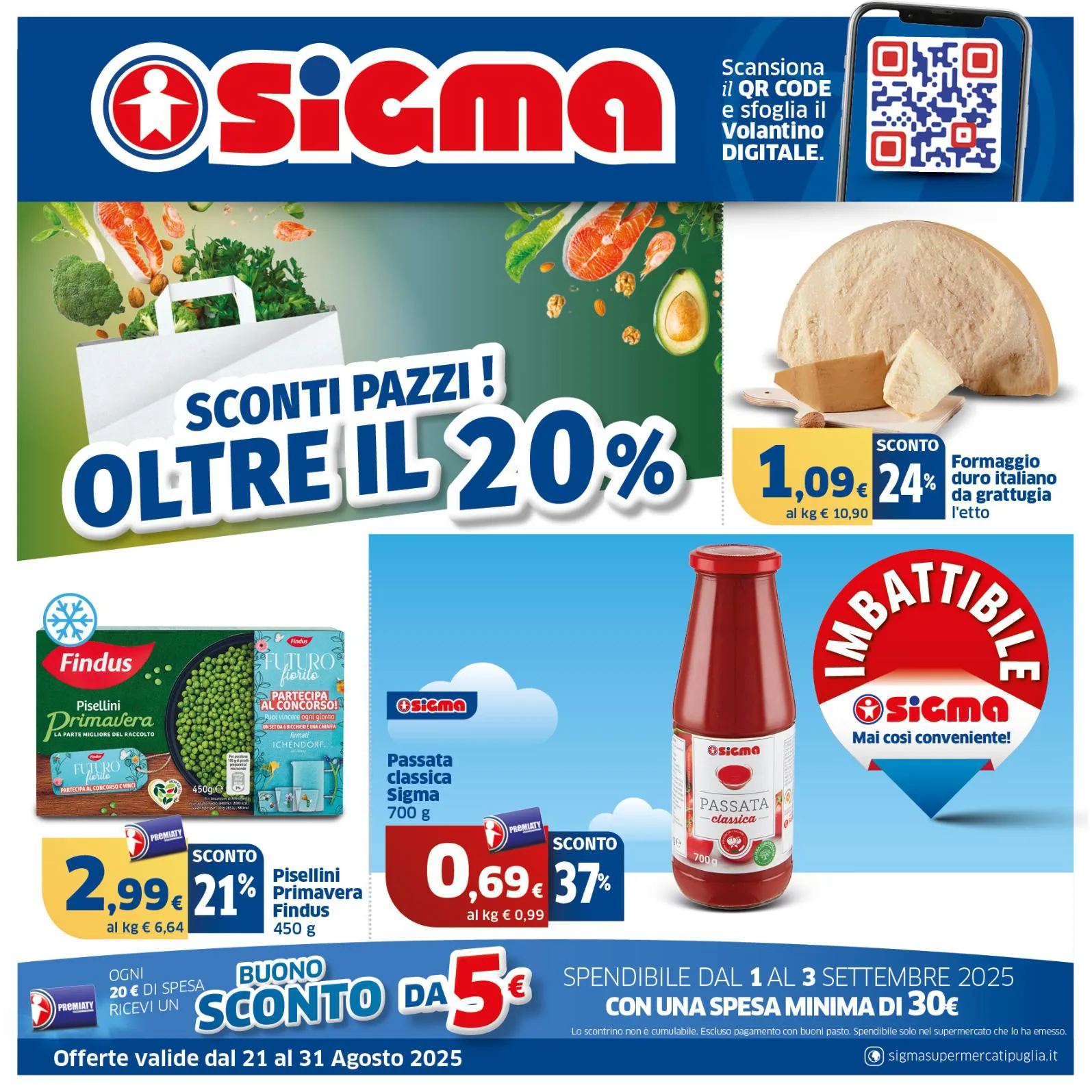Volantino Sigma Sconti Pazzi Oltre il 20% dal 21 al 31/08/2025